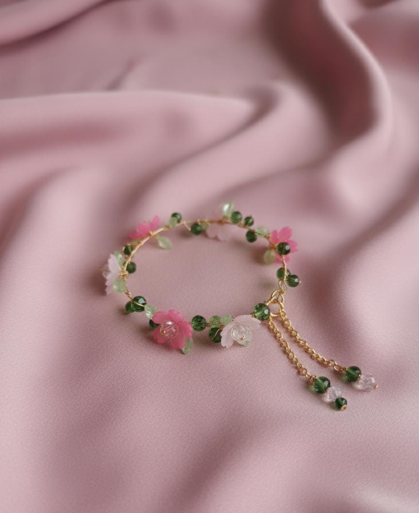 Bloom Charm Bracelet – Handmade Floral Bead Jewelry