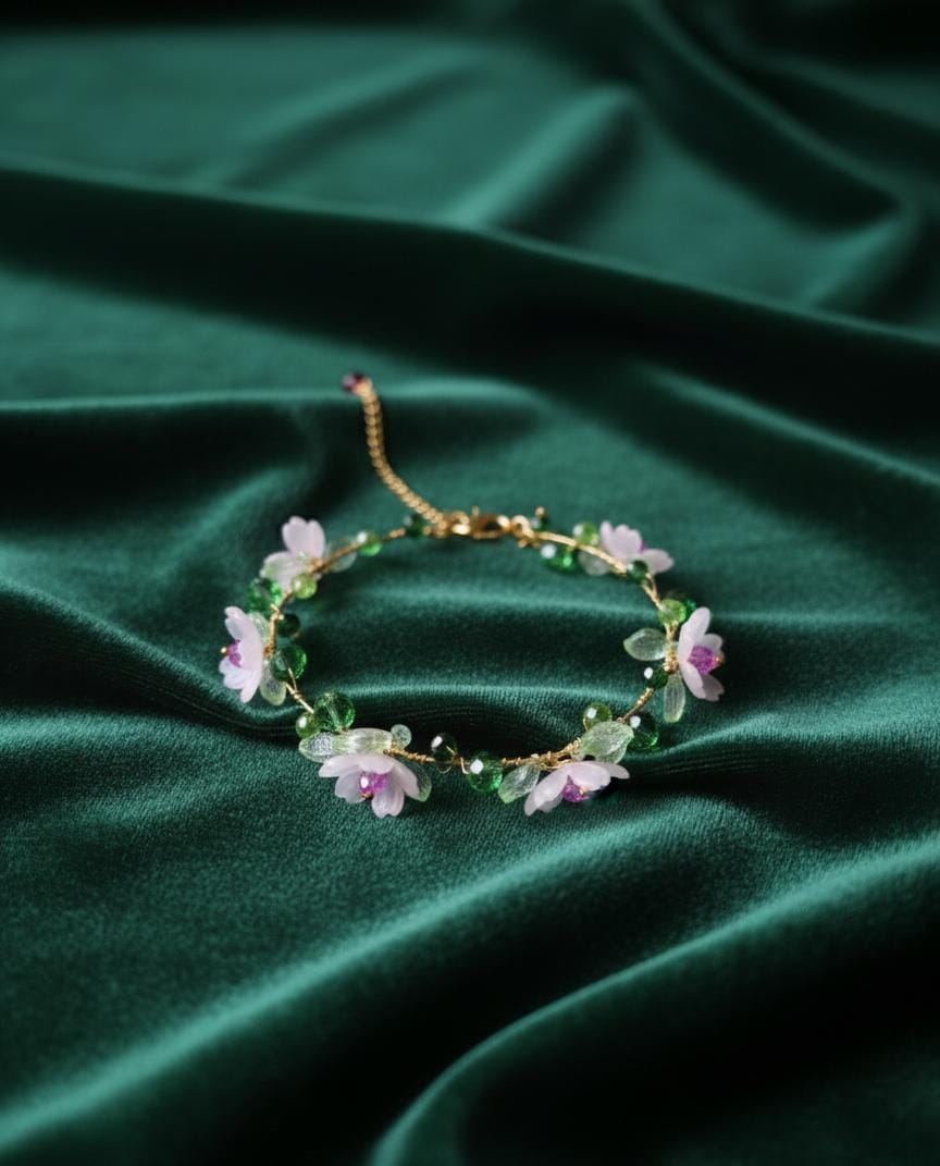 Bloom Charm Bracelet – Handmade Floral Bead Jewelry